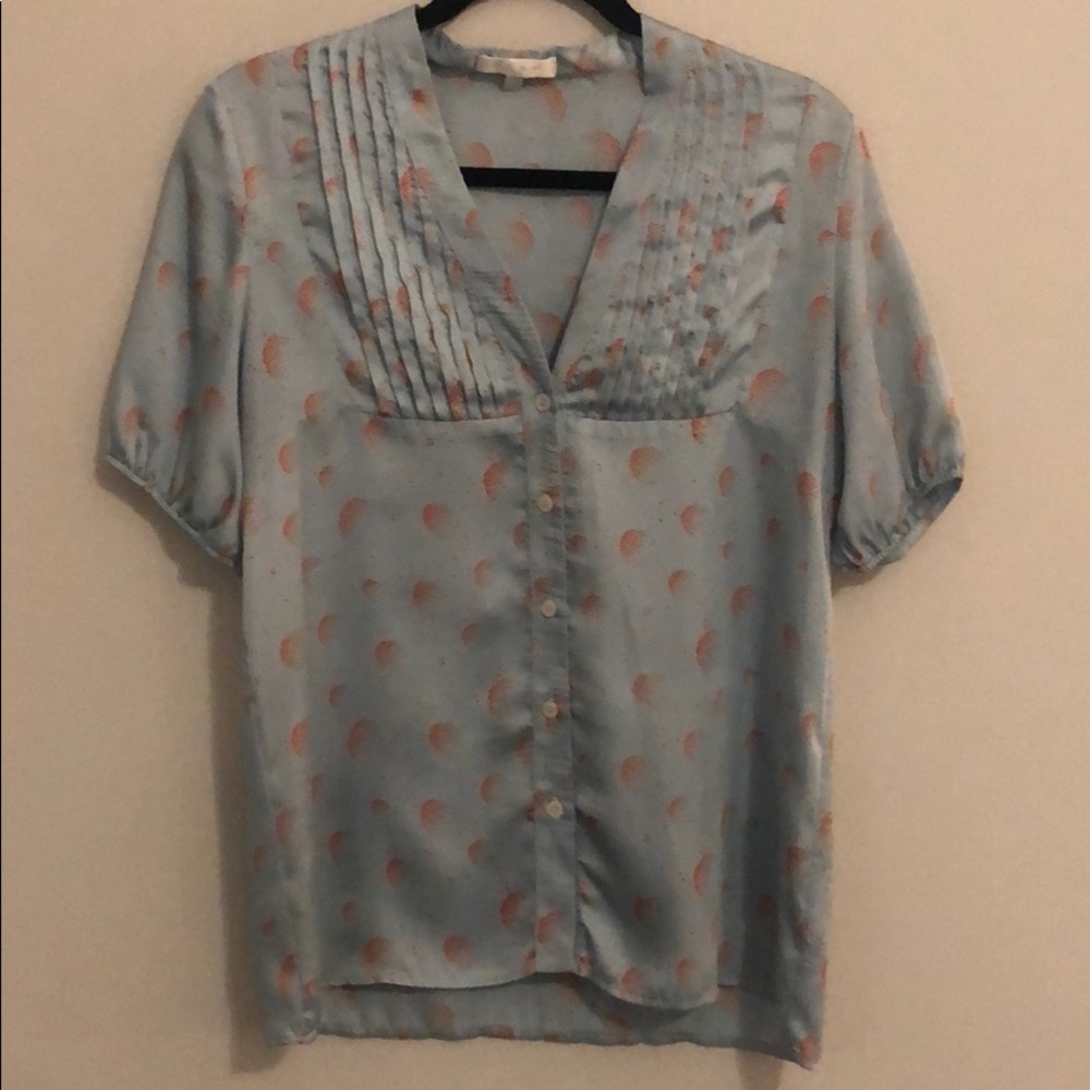 Silk short sleeve blouse